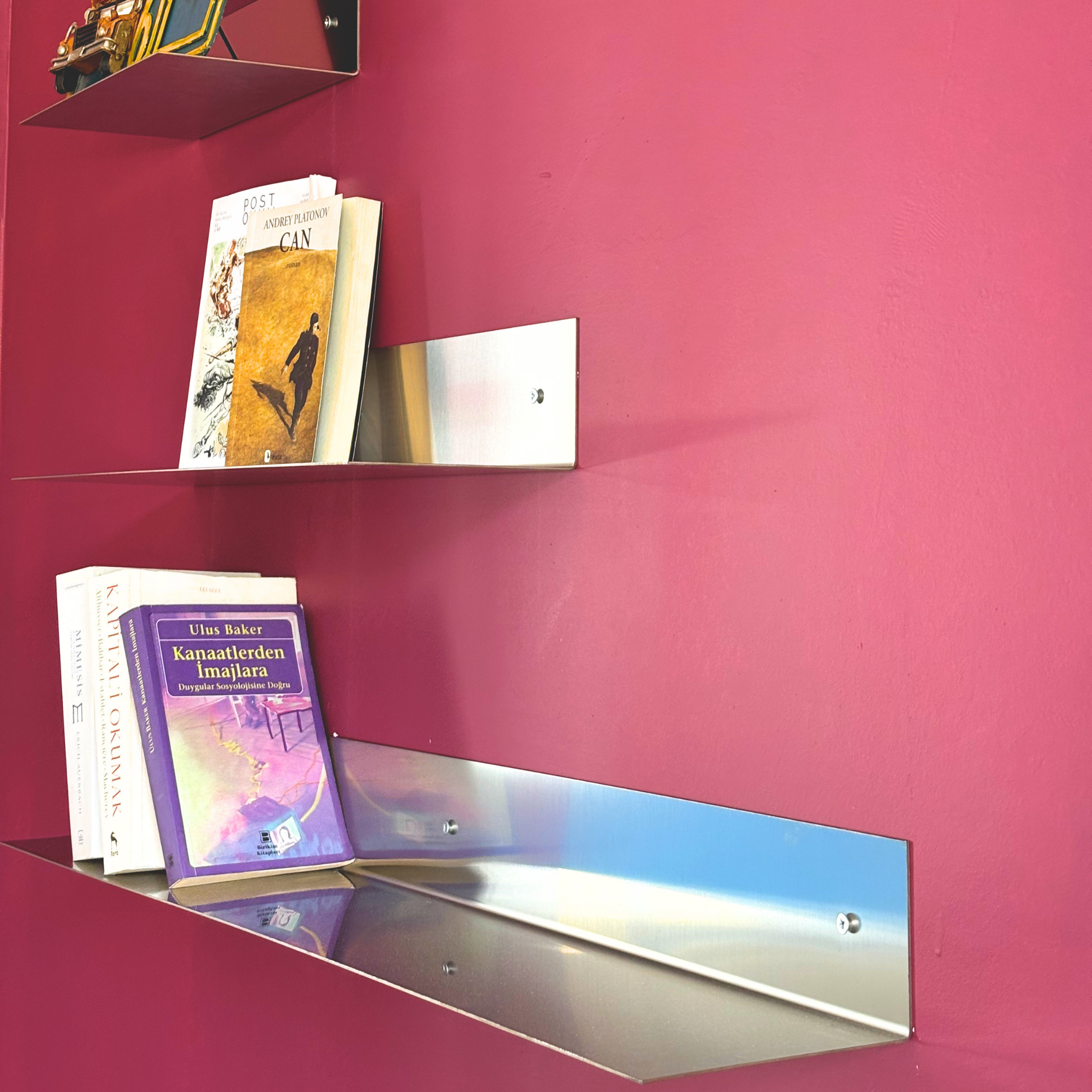 Premium Paslanmaz Krom 3’lü Duvar Rafı Seti (30 cm + 60 cm + 90 cm)